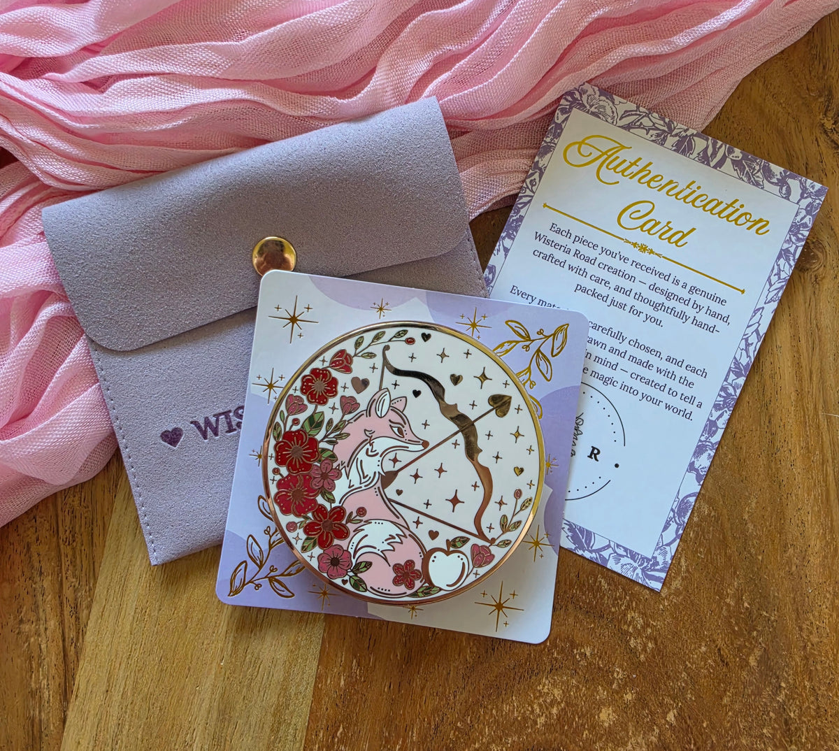 Pink Little Fox E-Reader Grip - Officially Licensed