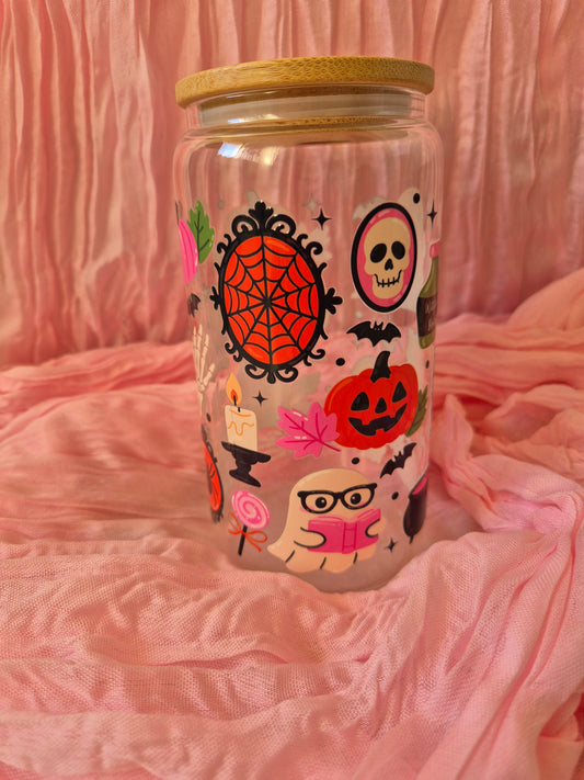 Glass Halloween Themed Tumbler