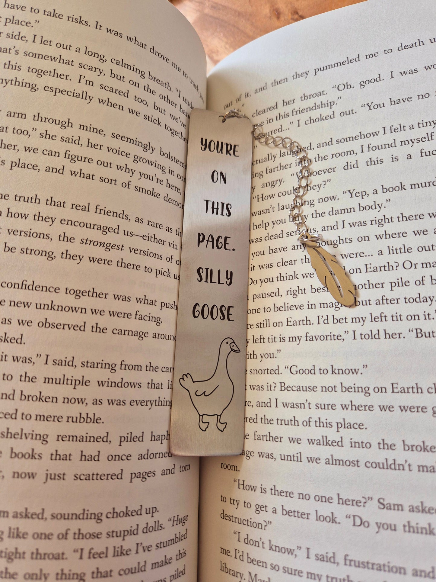 "You're On This Page. Silly Goose" | Metal Bookmark