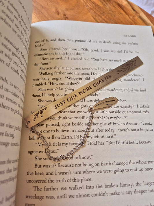 "Just One More Chapter" | Thin Metal Bookmark