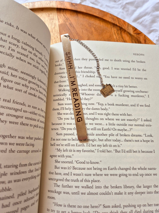 "Shhh... I'm Reading" | Thin Metal Bookmark
